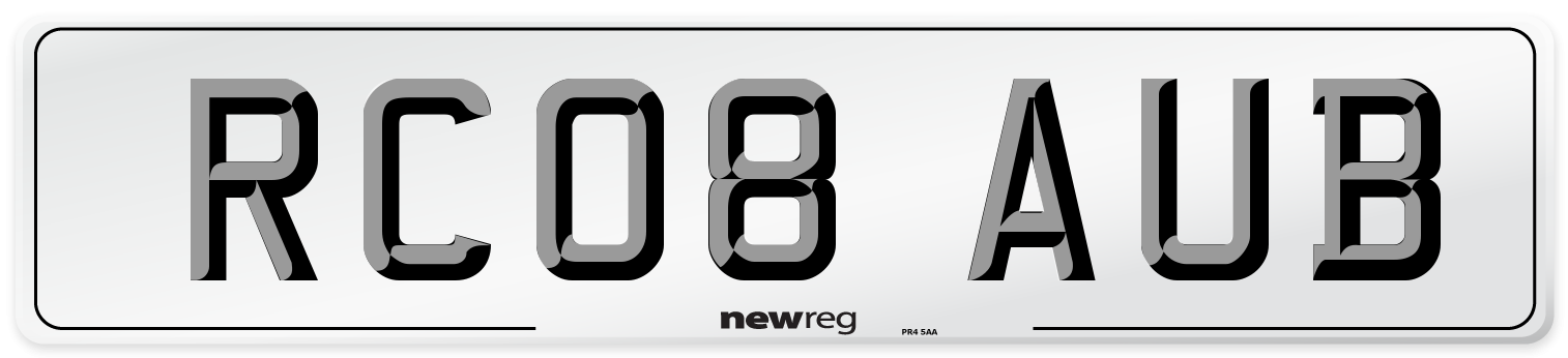 RC08 AUB Number Plate from New Reg